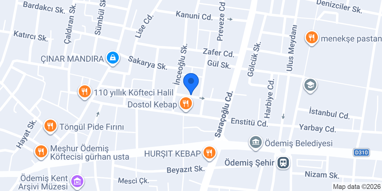 Palmiye Çiçek konumu