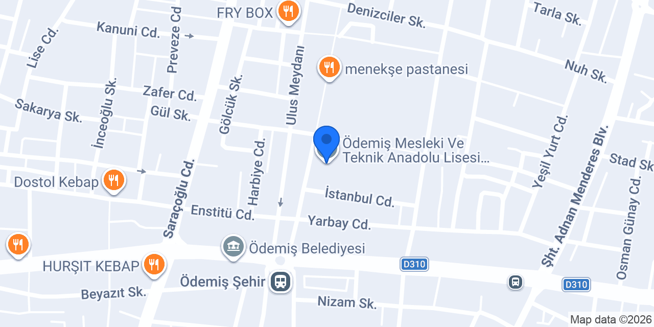 Ödemiş Mesleki Ve Teknik Anadolu Lisesi. e sınav merkezi konumu