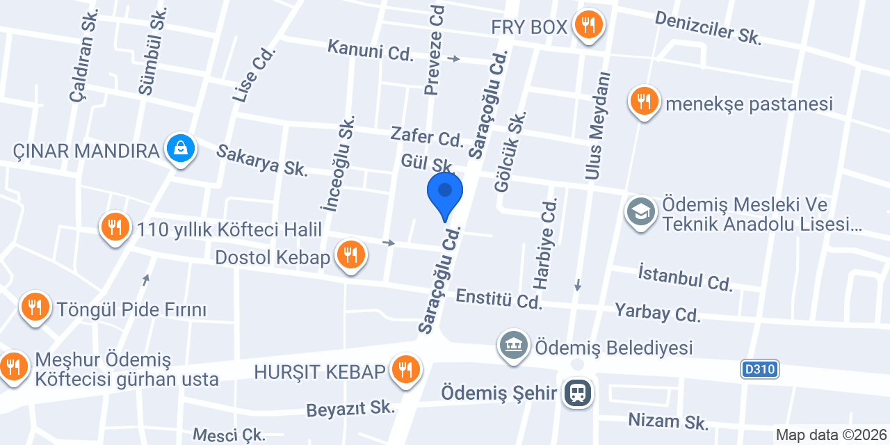 BOYACIOĞLU TURİZM ÖDEMİŞ ŞUBESİ konumu