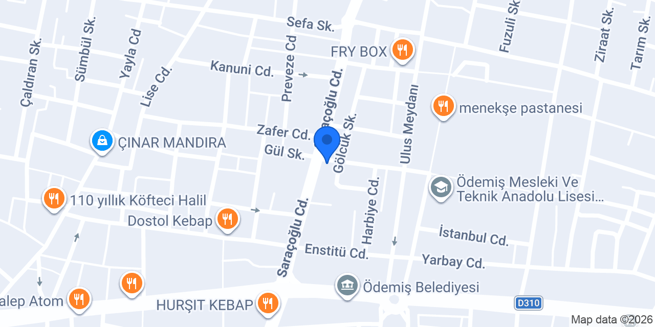 ÖDEMİŞ ÇİÇEKÇİLİK konumu