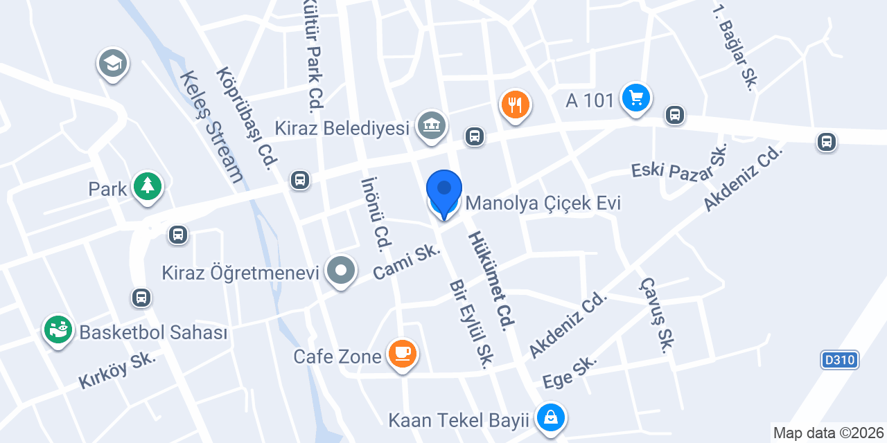 Manolya Çiçek Evi konumu