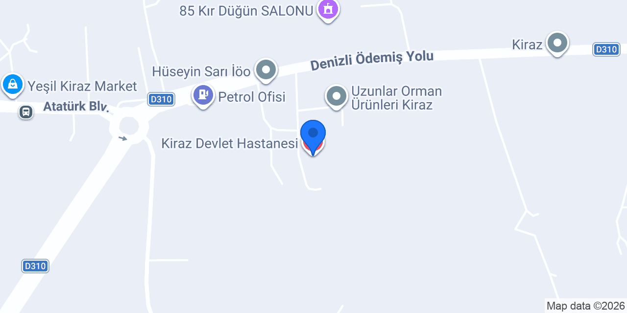 Kiraz Devlet Hastanesi konumu