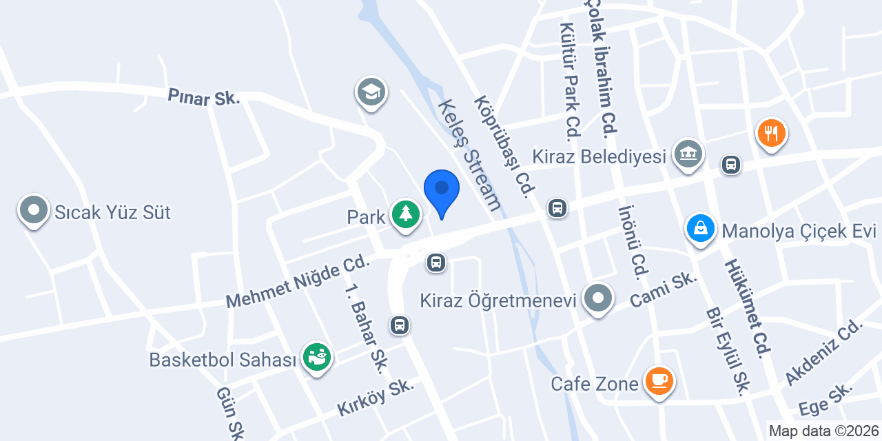 Kiraz Ortaokulu konumu