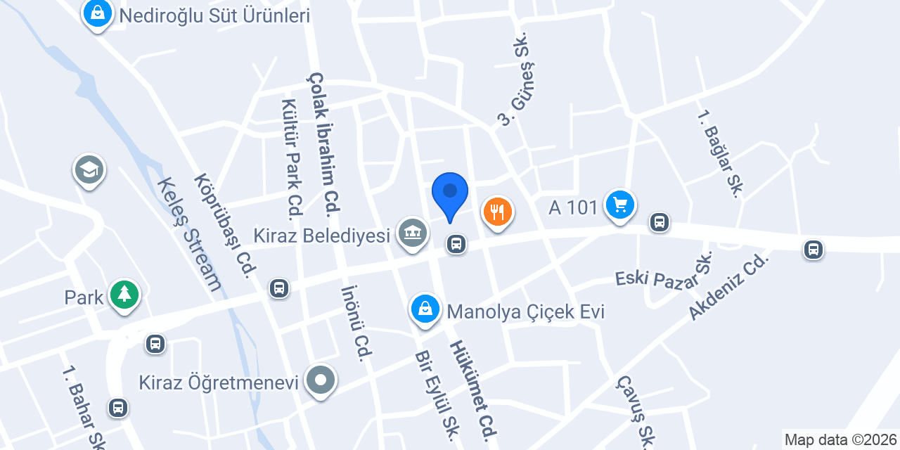 Kiraz İlçe Nüfus Müdürlüğü konumu