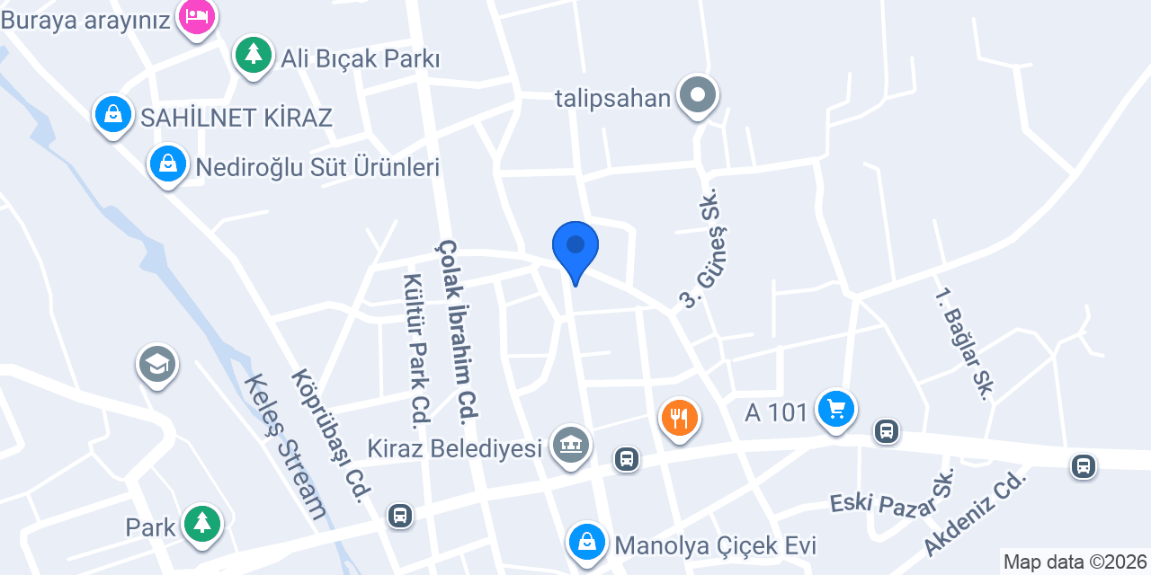 İZSU Kiraz Şubesi konumu