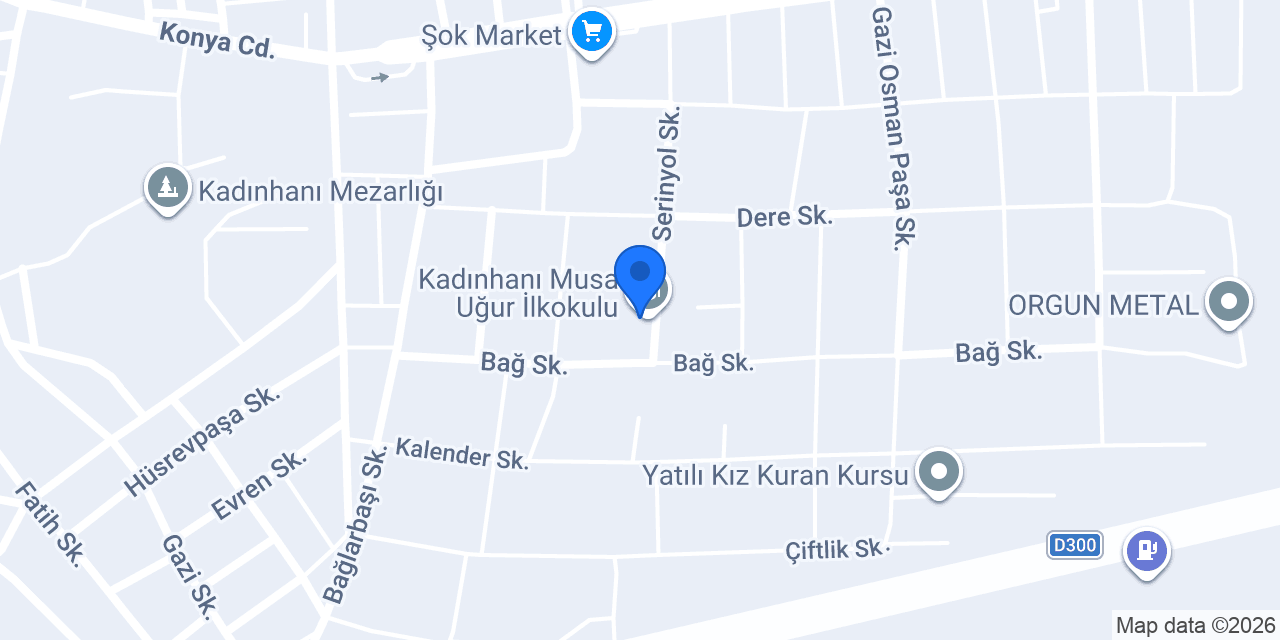 Kadınhanı Musa Uğur İlkokulu konumu