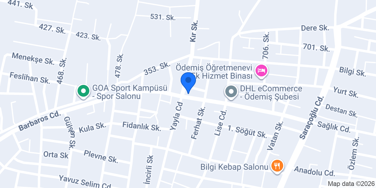 Sürat Kargo Ödemiş Şube konumu