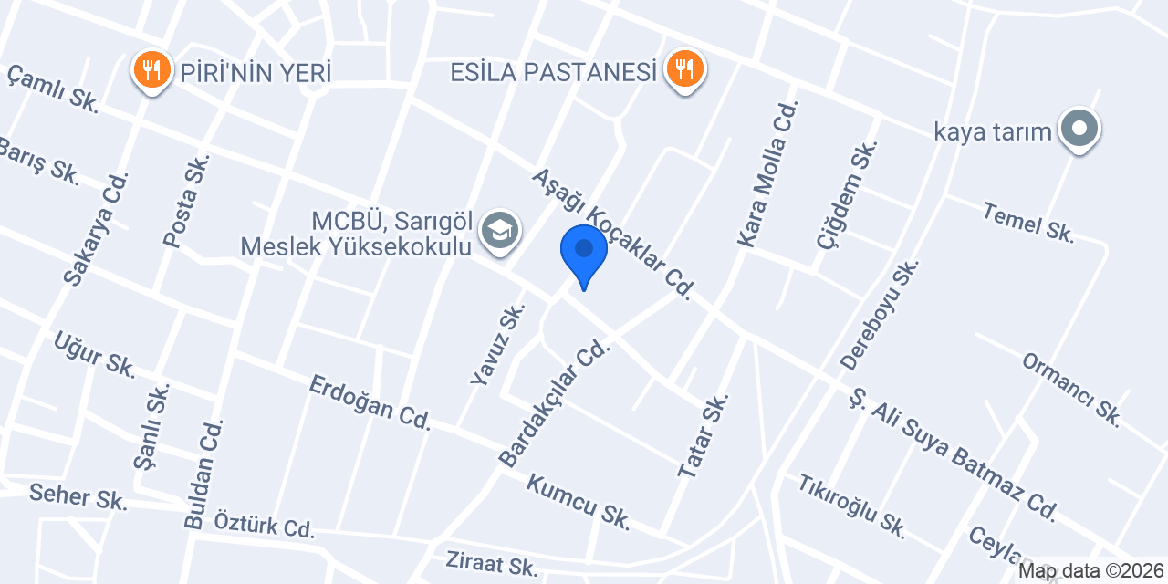 Üstek Anaokulu Sarıgöl konumu