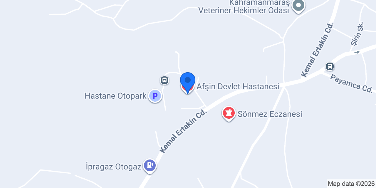 Afşin Devlet Hastanesi konumu