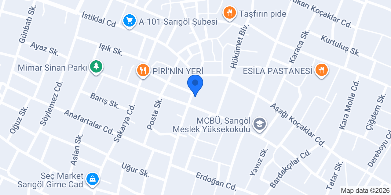 Sarıgöl Saray Taksi konumu