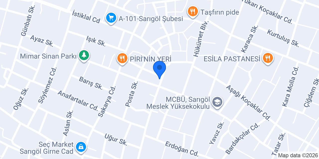 Sarıgöl Saray Otel konumu