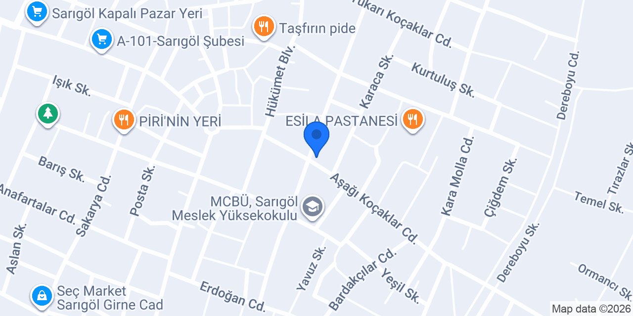 VakıfBank Sarıgöl Şubesi konumu