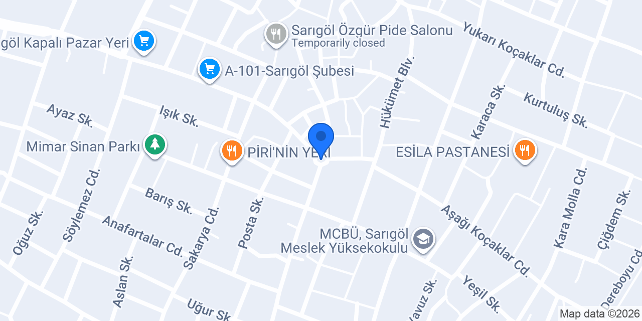 Manisa Sarıgöl Saray Taksi konumu