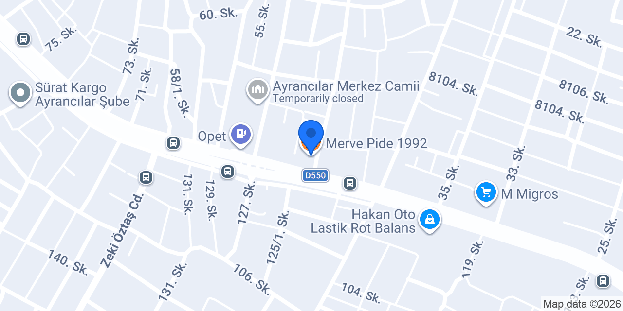 Merve Pide 1992 konumu