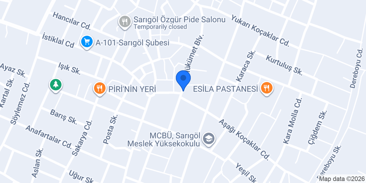 Türkiye İş Bankası Sarıgöl/Manisa Şubesi konumu
