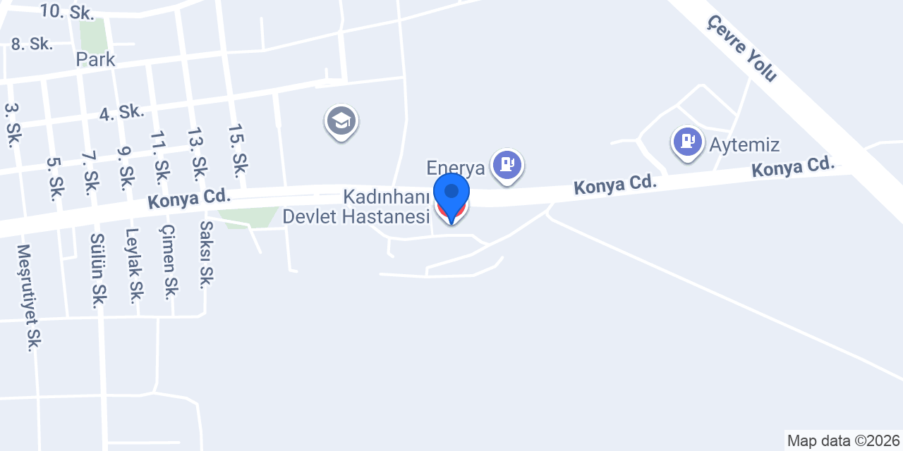 Kadınhanı Devlet Hastanesi konumu