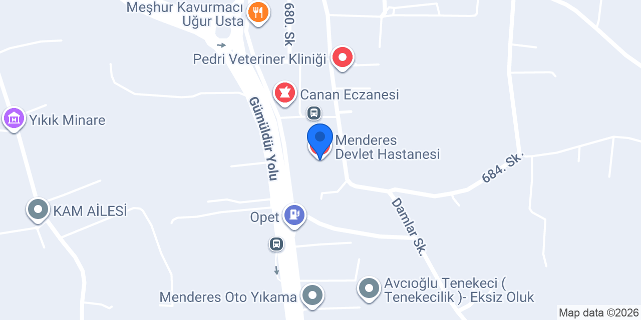 Menderes Devlet Hastanesi konumu