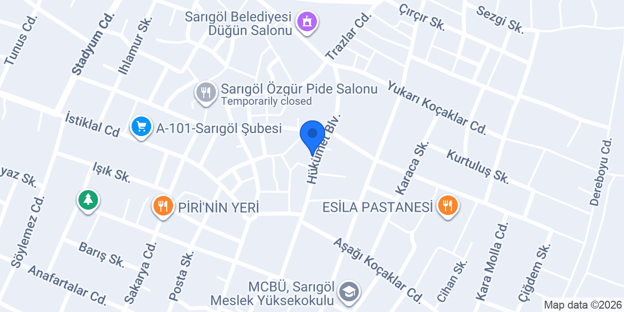 Şen Çiçekçilik konumu
