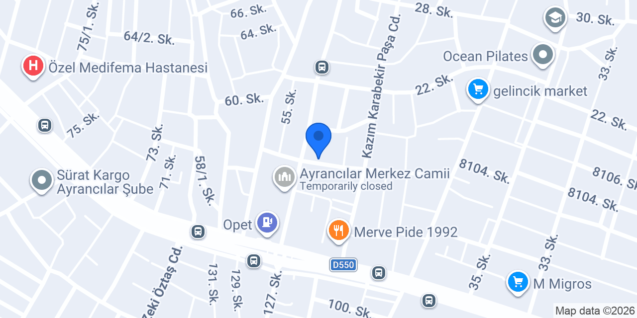Ayrancılar Kurutemizleme konumu