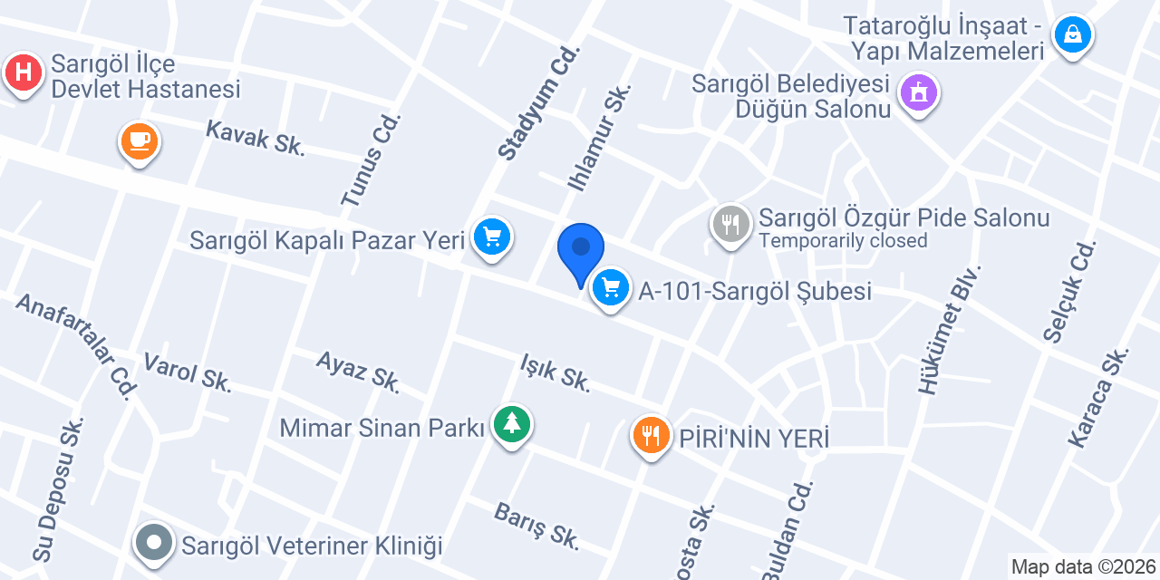 Baran Tost ve Dürüm Salonu konumu