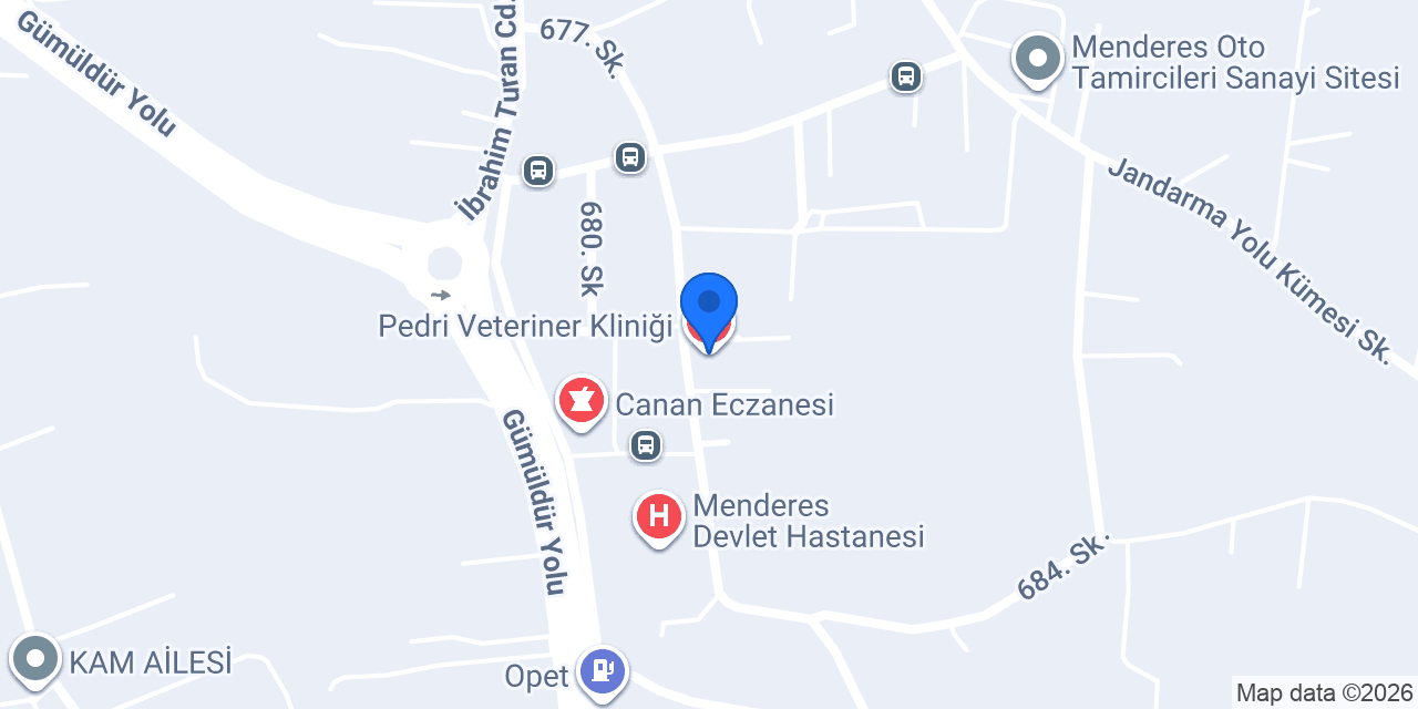 Pedri Veteriner Kliniği konumu