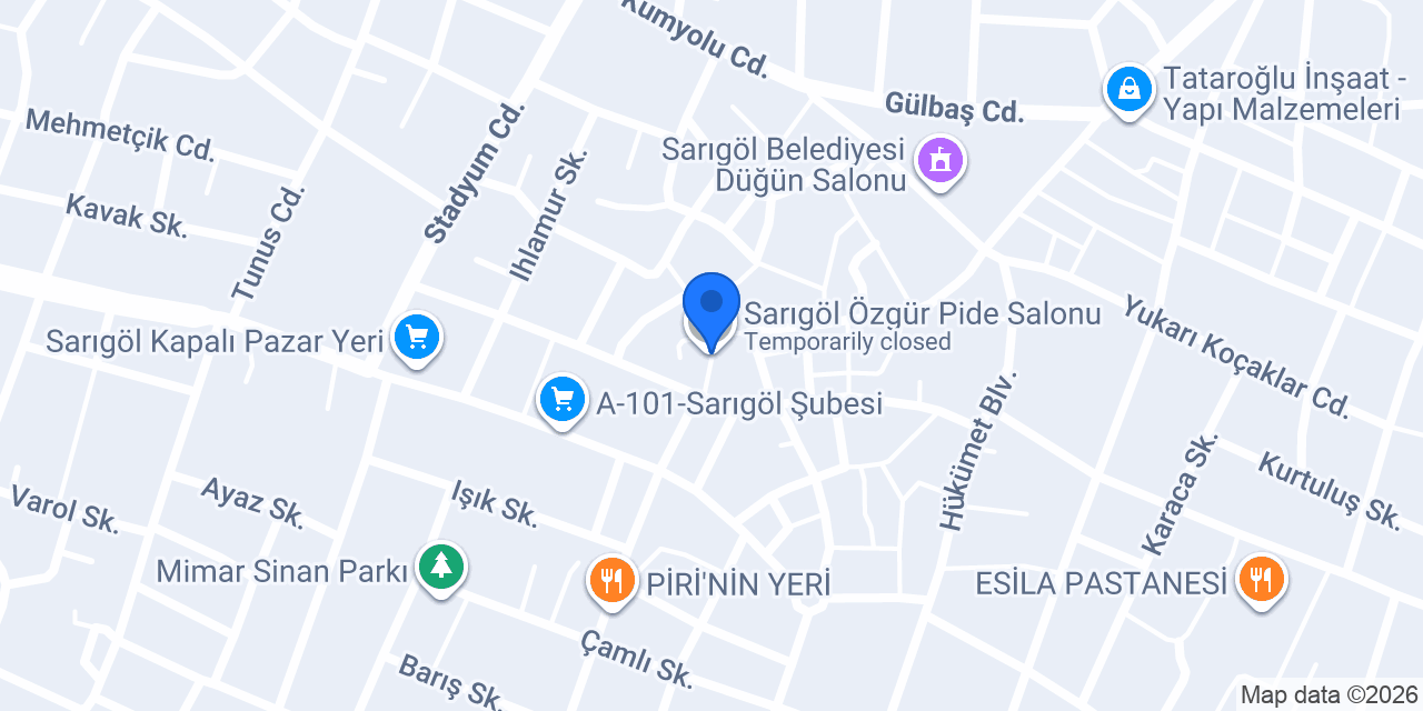 Sarıgöl Özgür Pide Salonu konumu