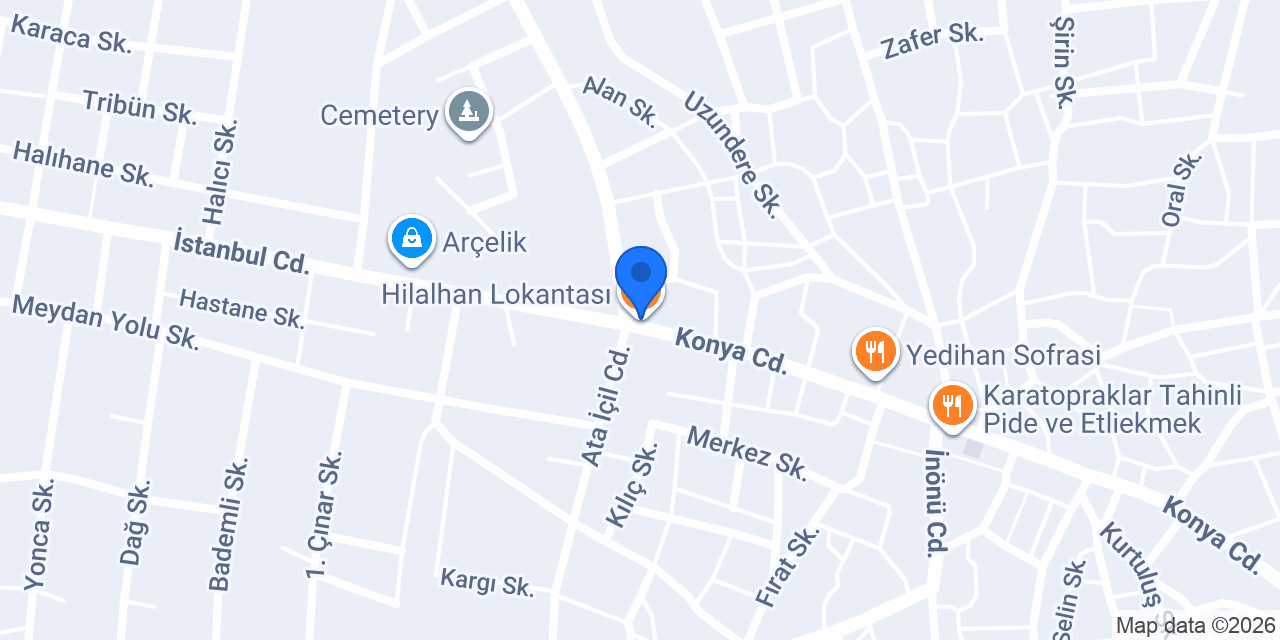 Hilalhan Lokantası konumu