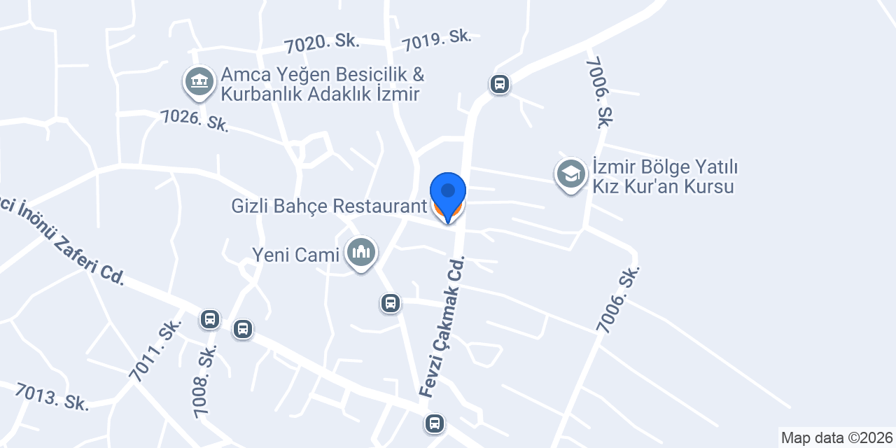 Gizli Bahçe Restaurant konumu