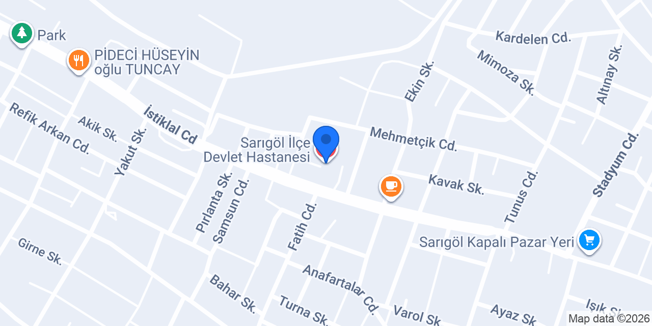 Sarıgöl İlçe Devlet Hastanesi konumu