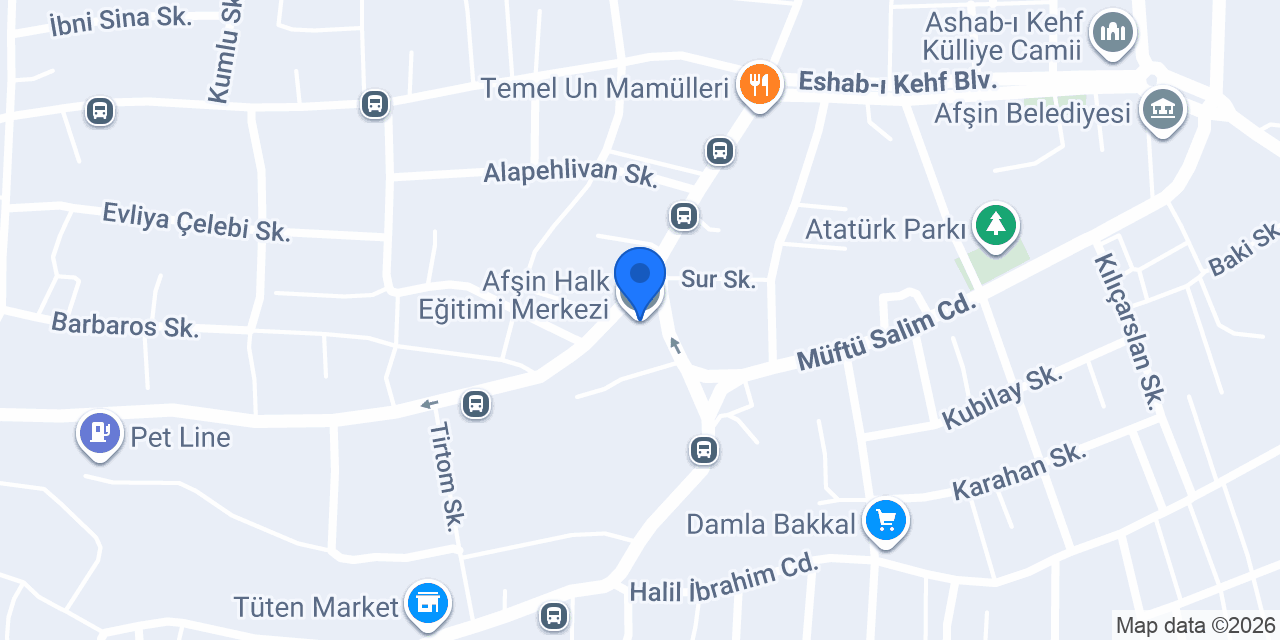 Afşin Halk Eğitimi Merkezi konumu
