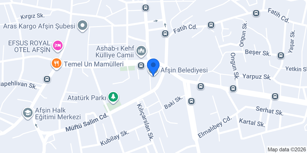 Afşin Belediyesi konumu