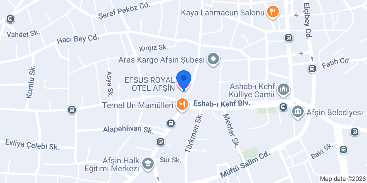 EFSUS ROYAL OTEL AFŞİN konumu