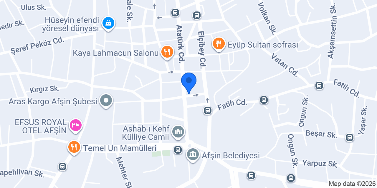 Afşin İstanbul börekçisi konumu