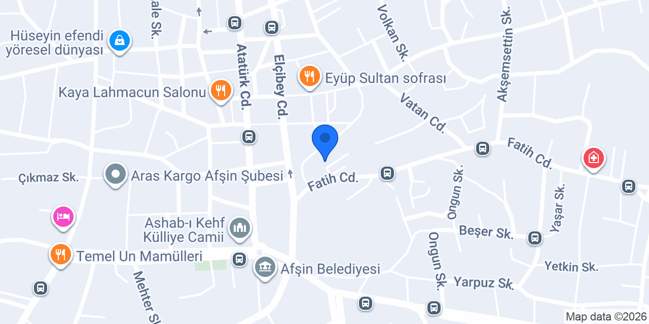 Afşin Merkez Fatih İlkokulu konumu