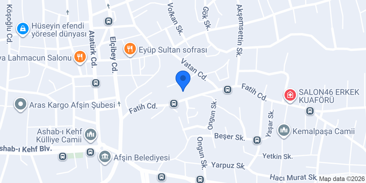 Afşin Öğretmenevi Aso konumu
