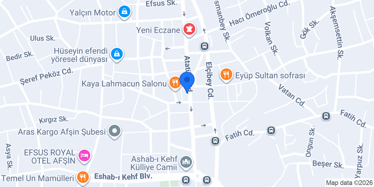 Afşin Arven çiçekçilik konumu