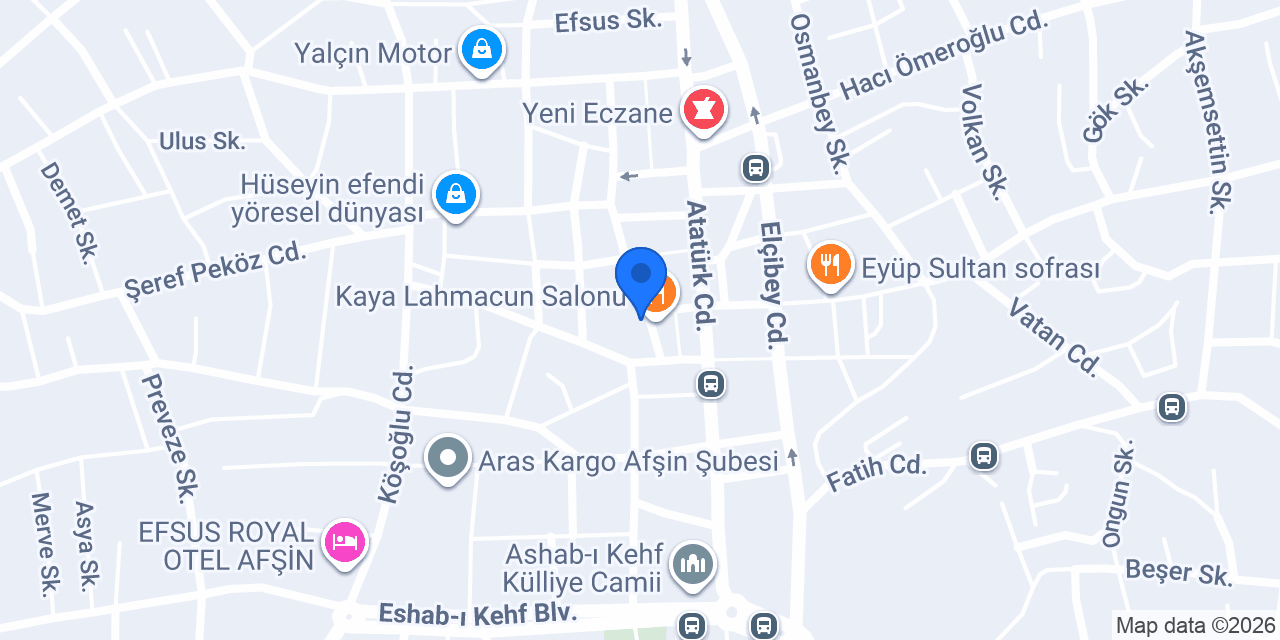 Cazador - Afşin konumu