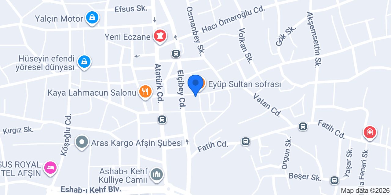 Sürat Kargo Afşin Şube konumu