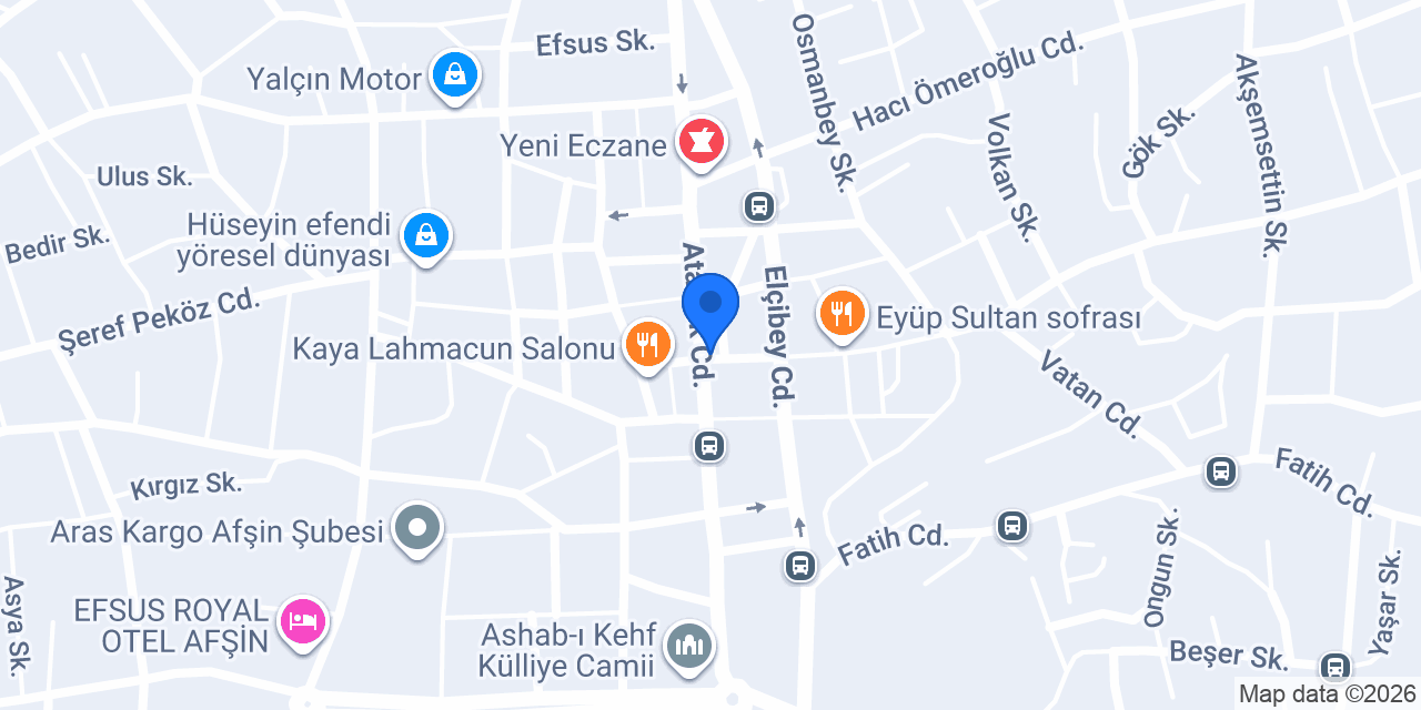 AFŞİN TAKSİ YAHYA EDO BÜLBÜL konumu
