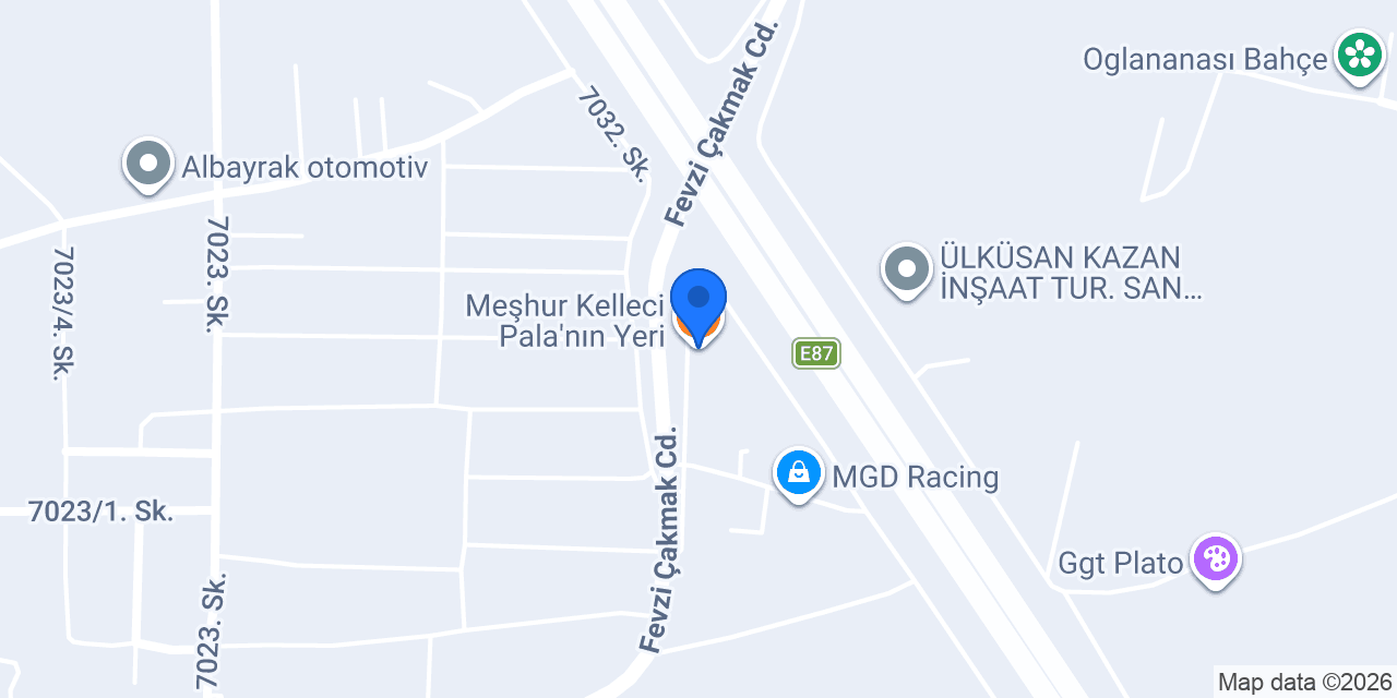 Meşhur Kelleci Pala'nın Yeri konumu