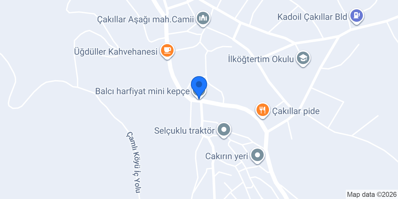 Balcı harfiyat mini kepçe konumu