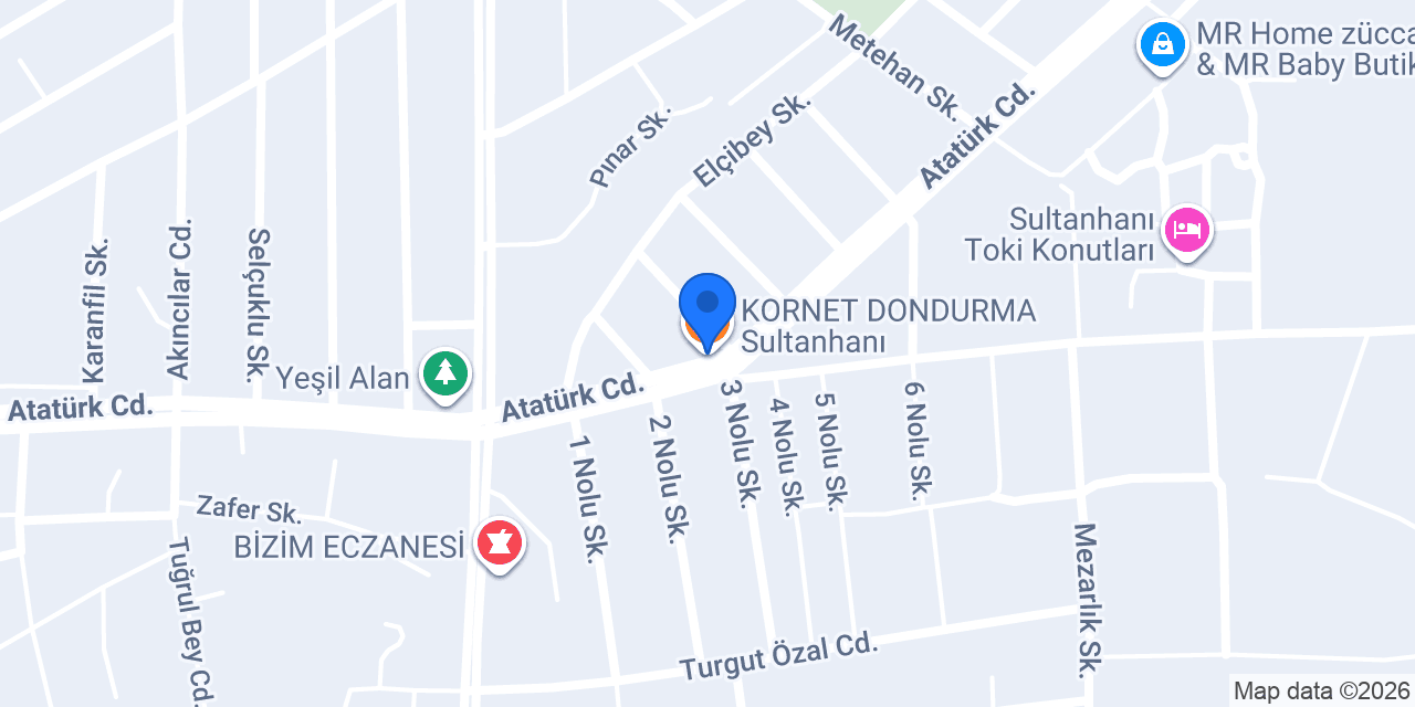 KORNET DONDURMA Sultanhanı konumu