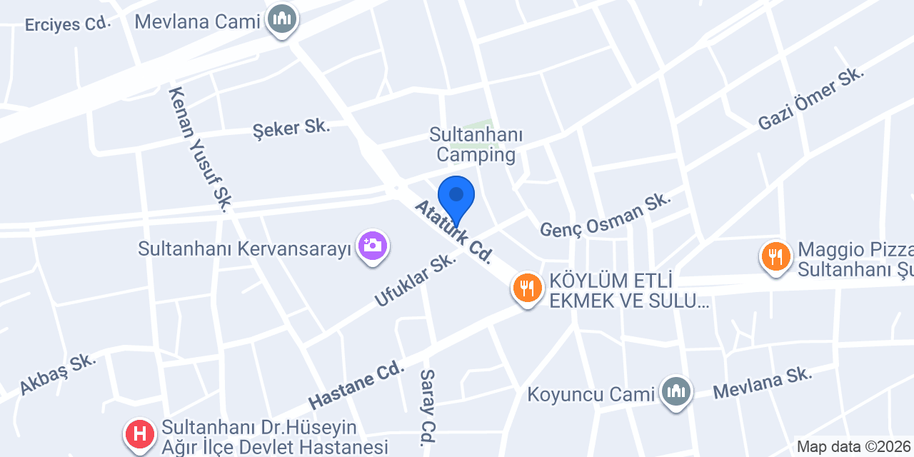 Sultanhanı Kervan Hotel konumu