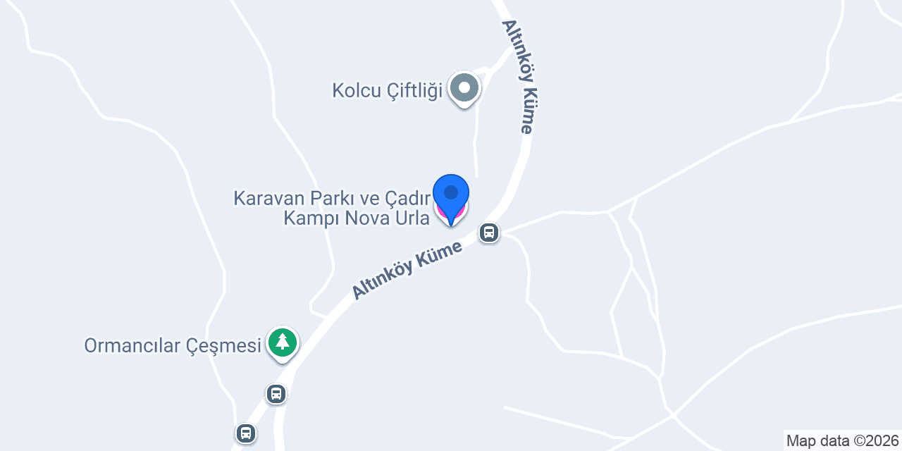 Karavan Parkı ve Çadır Kampı Nova Urla konumu