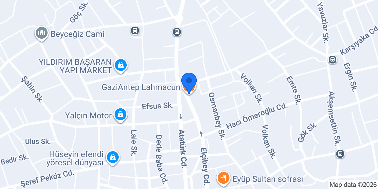 GaziAntep Lahmacun konumu