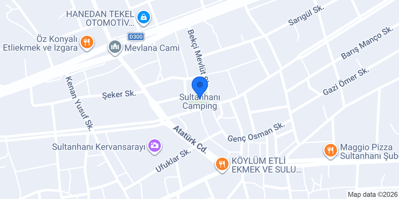 Sultanhanı Camping konumu