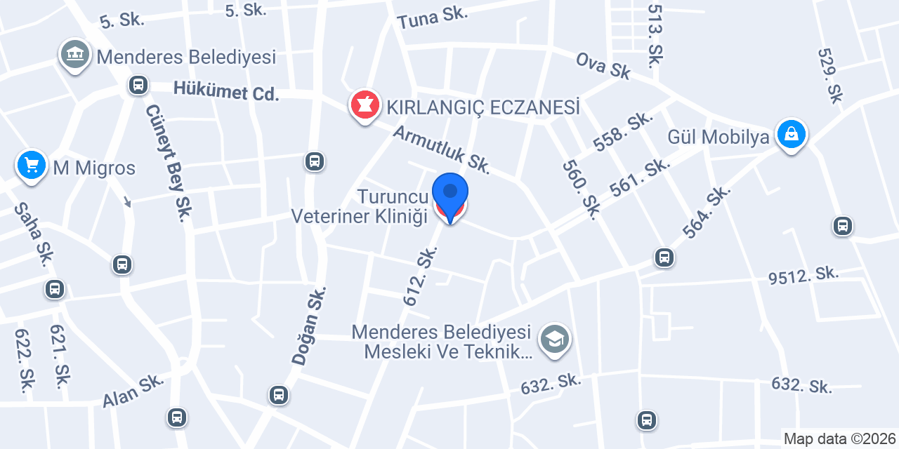 Turuncu Veteriner Kliniği konumu