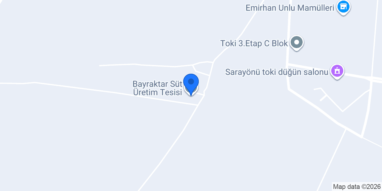 Bayraktar Süt Üretim Tesisi konumu