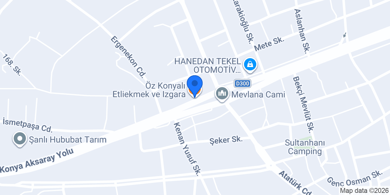 Öz Konyalı Etliekmek ve Izgara konumu