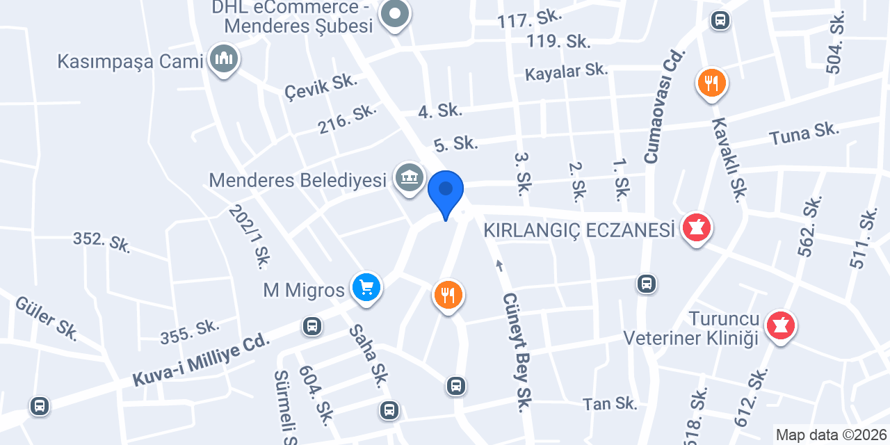 Turyap Menderes konumu
